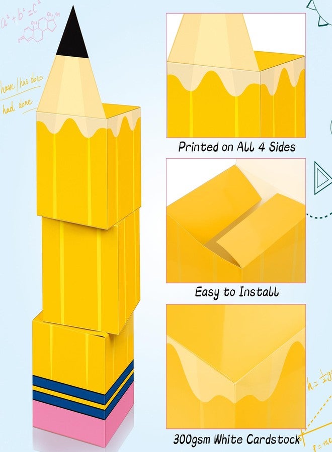 Aneco 6 Pieces Back to School Pencil Favor Boxes 11 Inch Big Pencil Party Favor Boxes Welcome Back to School Theme Gift Candy Treat Boxes for School Classroom Party Decoration Supplies - Image 3